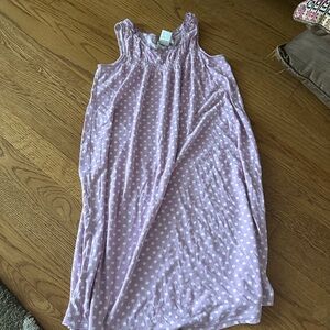 Garnet Hill smocked purple polkadot nightgown size large